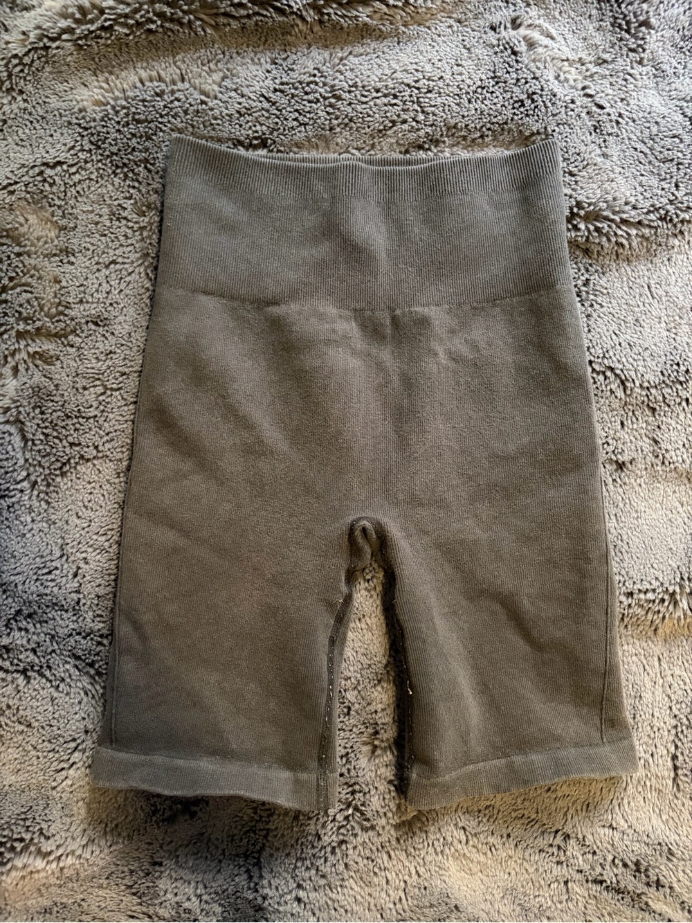 Everlane Grayish Black High-Rise Knit Bike Shorts